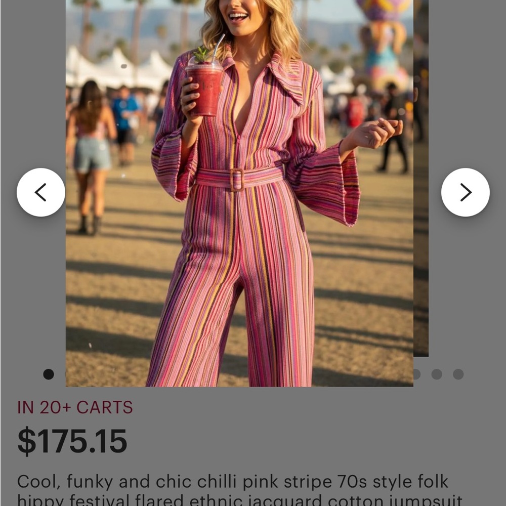 Vibrant Pink Striped Jumpsuit